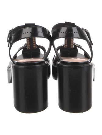 Bally Patent Leather Studded Accents T-Strap Sandals