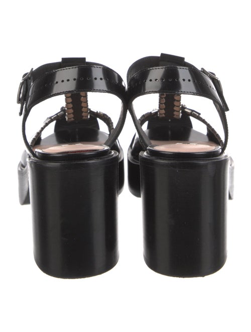 Bally Patent Leather Studded Accents T-Strap Sandals