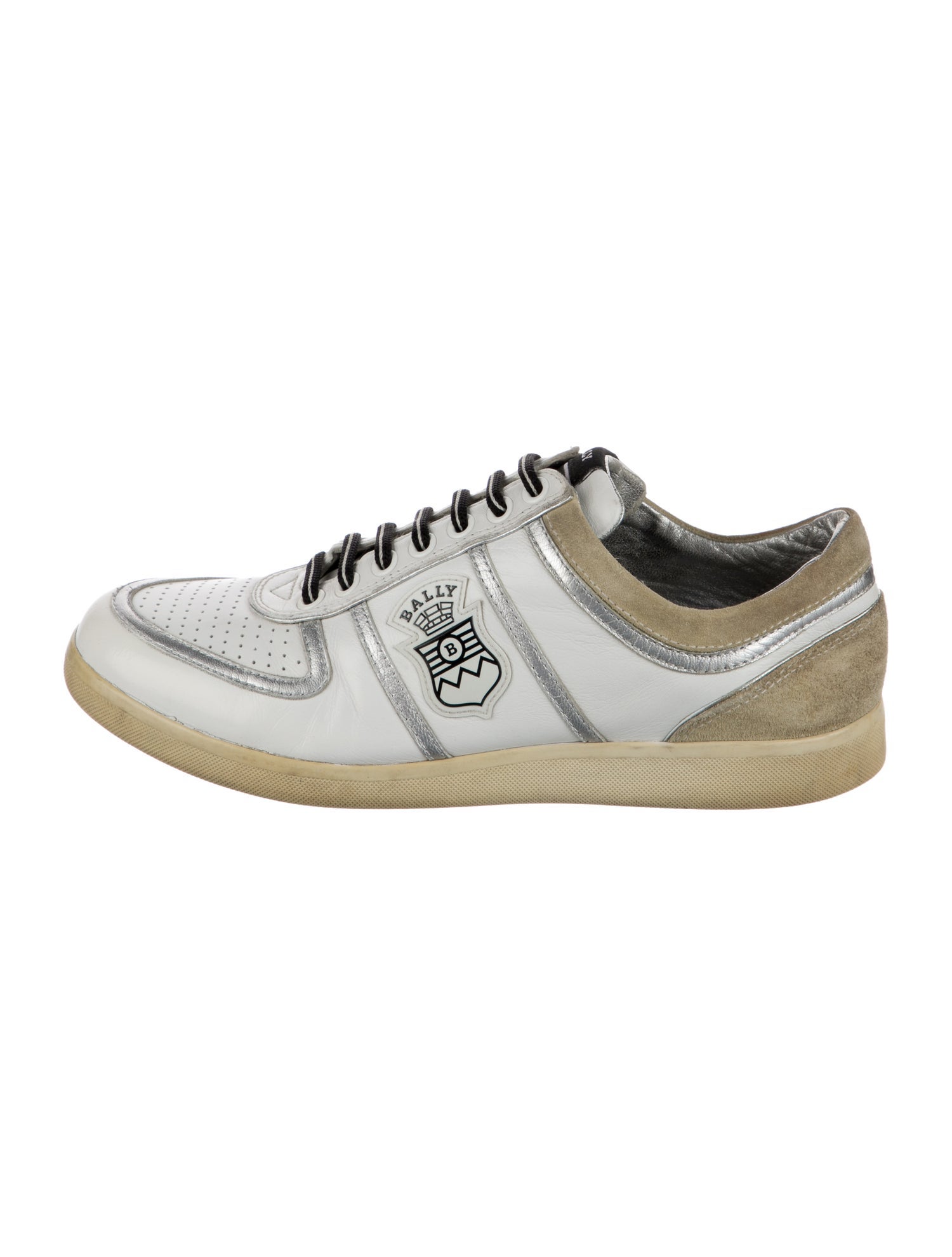 Bally Leather Colorblock Pattern Sneakers