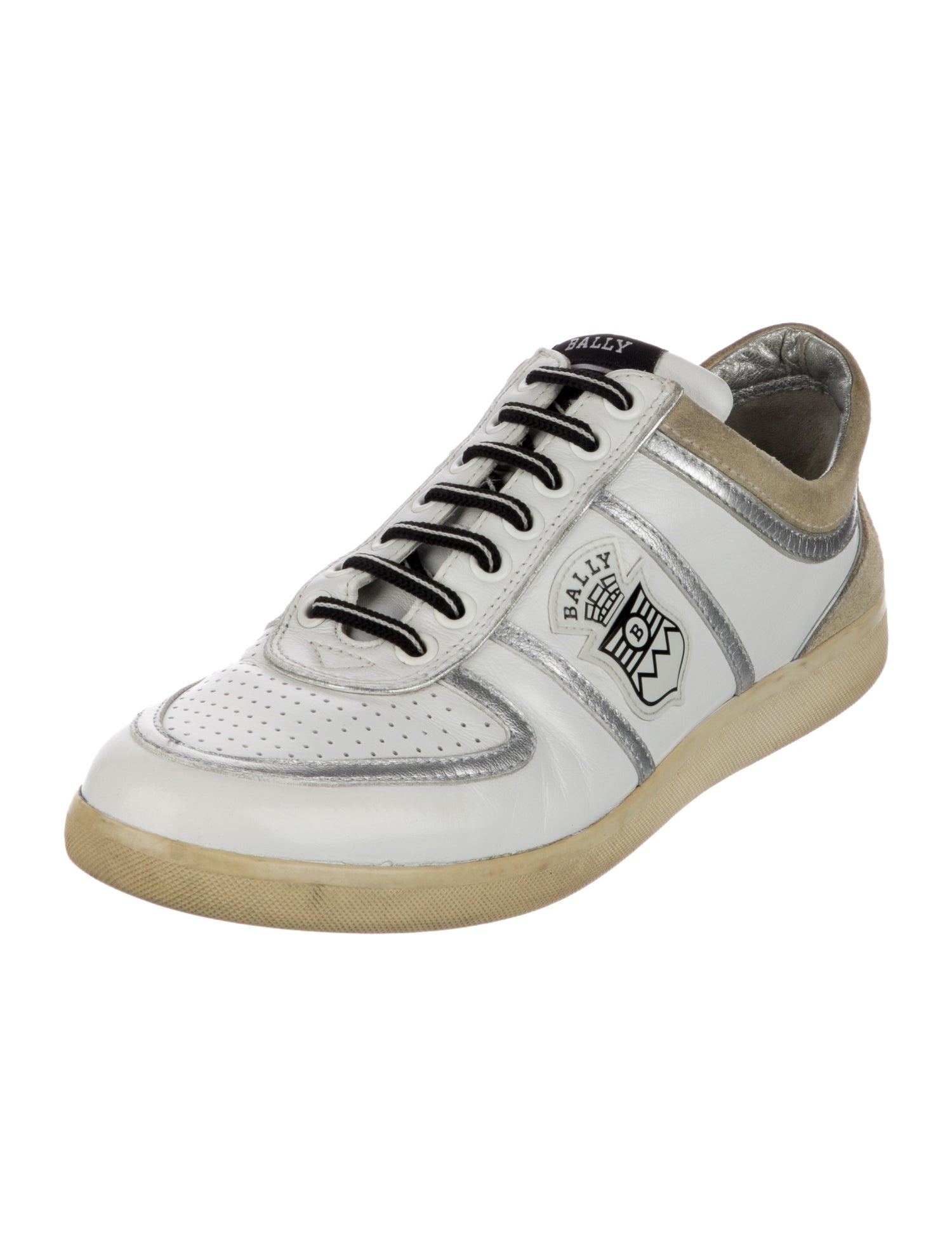 Bally Leather Colorblock Pattern Sneakers
