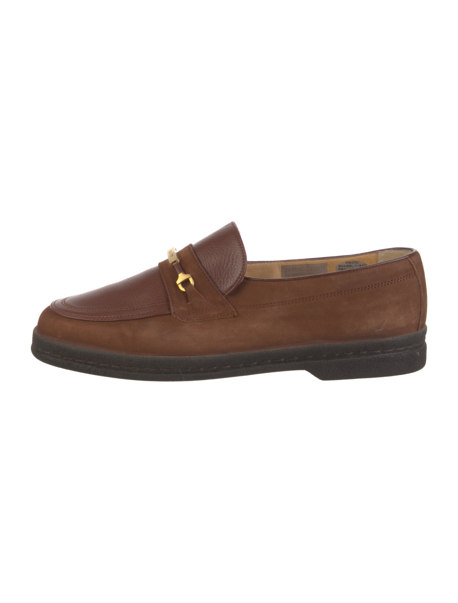 Bally Leather Grosgrain Trim Dress Loafers