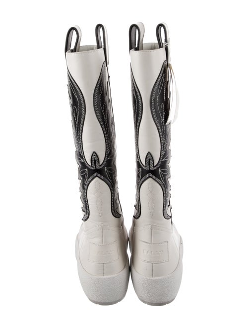 Bally Leather Colorblock Pattern Rain Boots