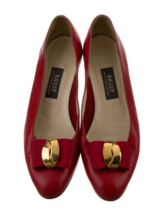 Bally Leather Bow Accents Pumps