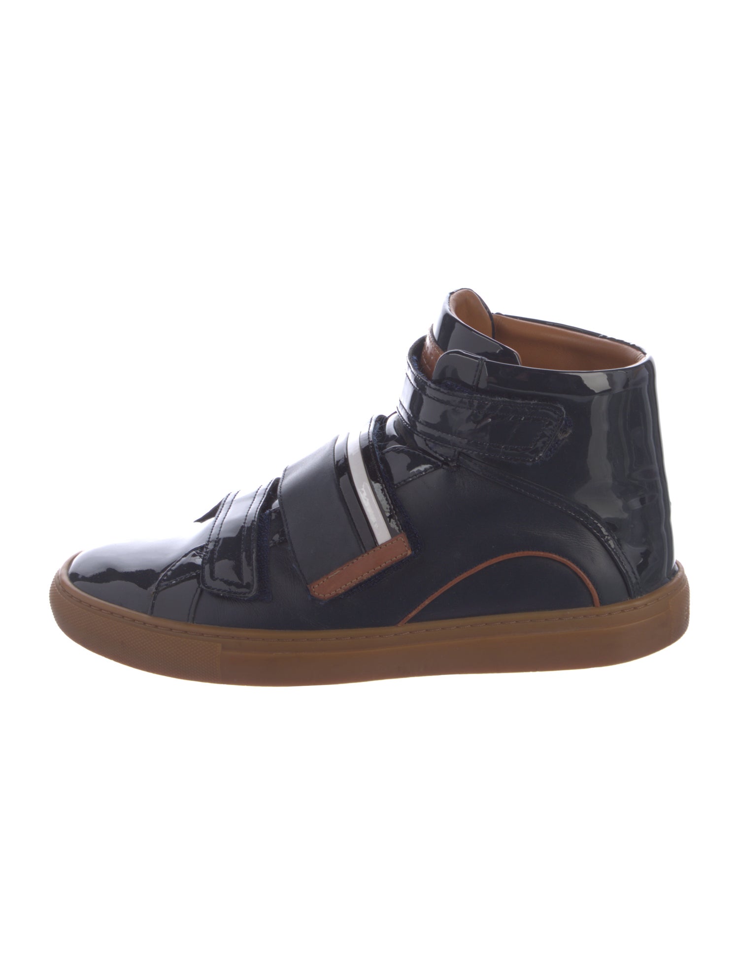 Bally Patent Leather Colorblock Pattern Sneakers