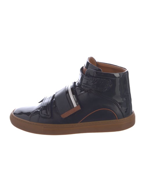 Bally Patent Leather Colorblock Pattern Sneakers