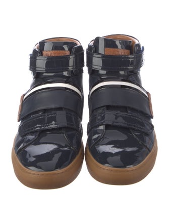 Bally Patent Leather Colorblock Pattern Sneakers