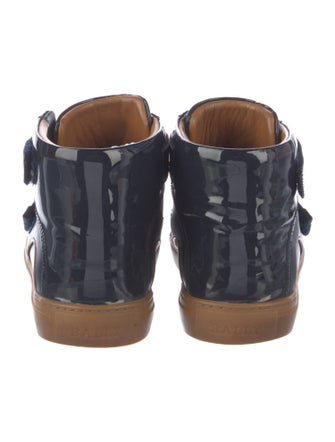 Bally Patent Leather Colorblock Pattern Sneakers