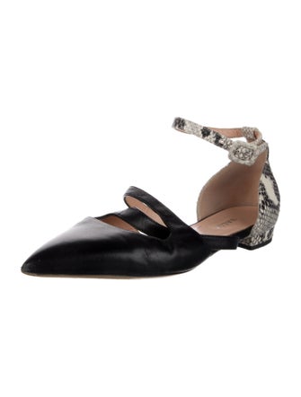 Bally Leather Animal Print D'Orsay Flats