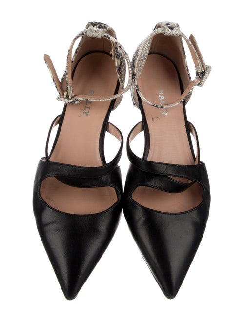 Bally Leather Animal Print D'Orsay Flats