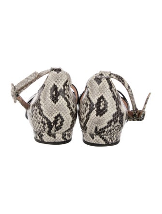 Bally Leather Animal Print D'Orsay Flats
