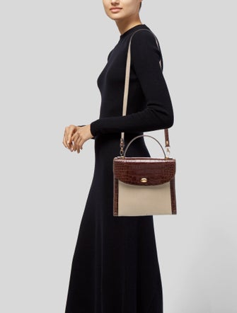 Bally Embossed Leather Top Handle Bag