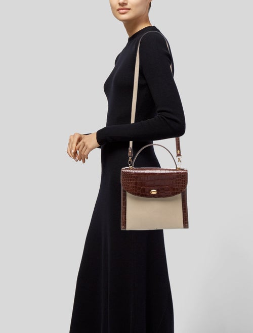 Bally Embossed Leather Top Handle Bag