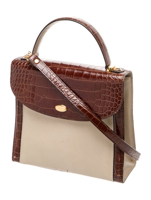 Bally Embossed Leather Top Handle Bag