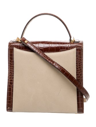 Bally Embossed Leather Top Handle Bag