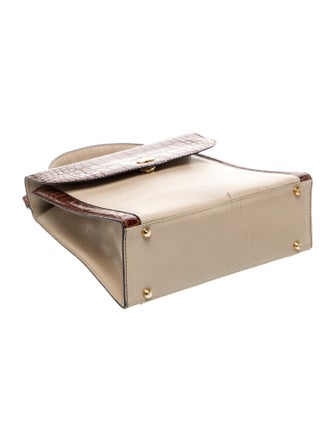 Bally Embossed Leather Top Handle Bag