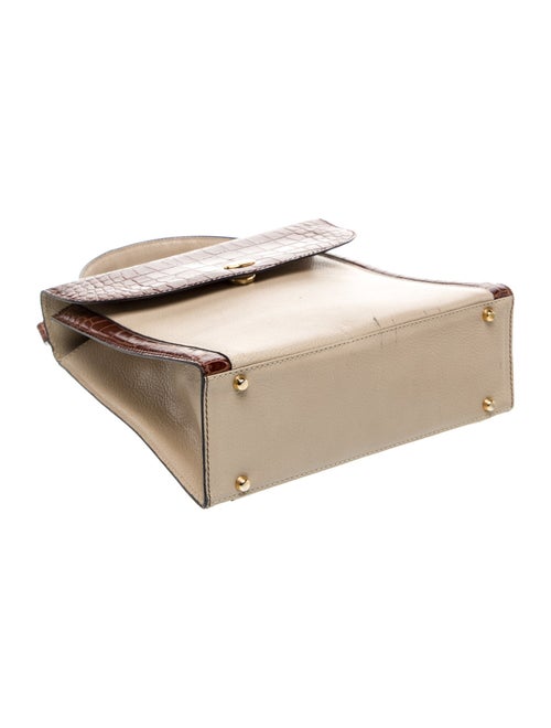 Bally Embossed Leather Top Handle Bag