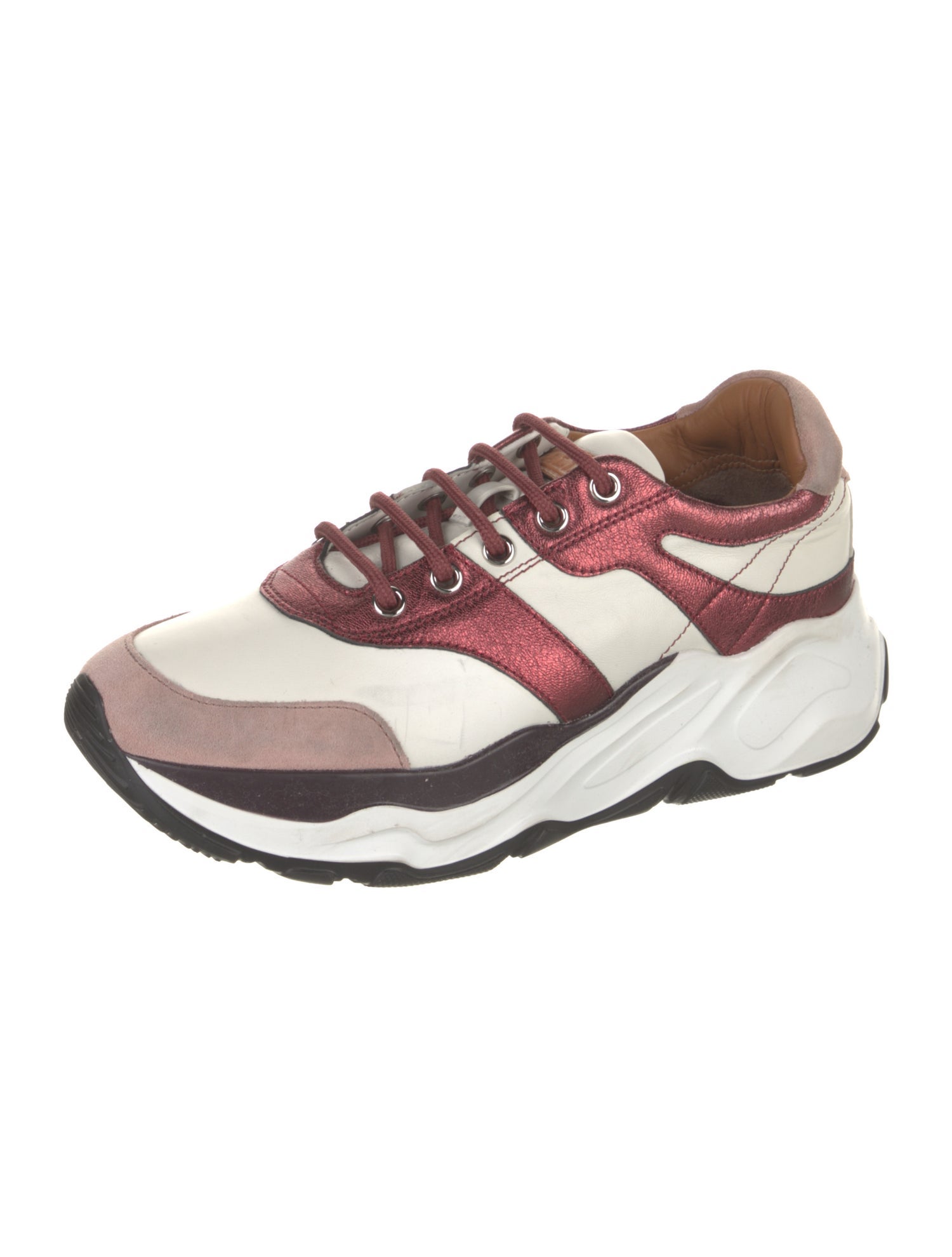 Bally Leather Colorblock Pattern Chunky Sneakers