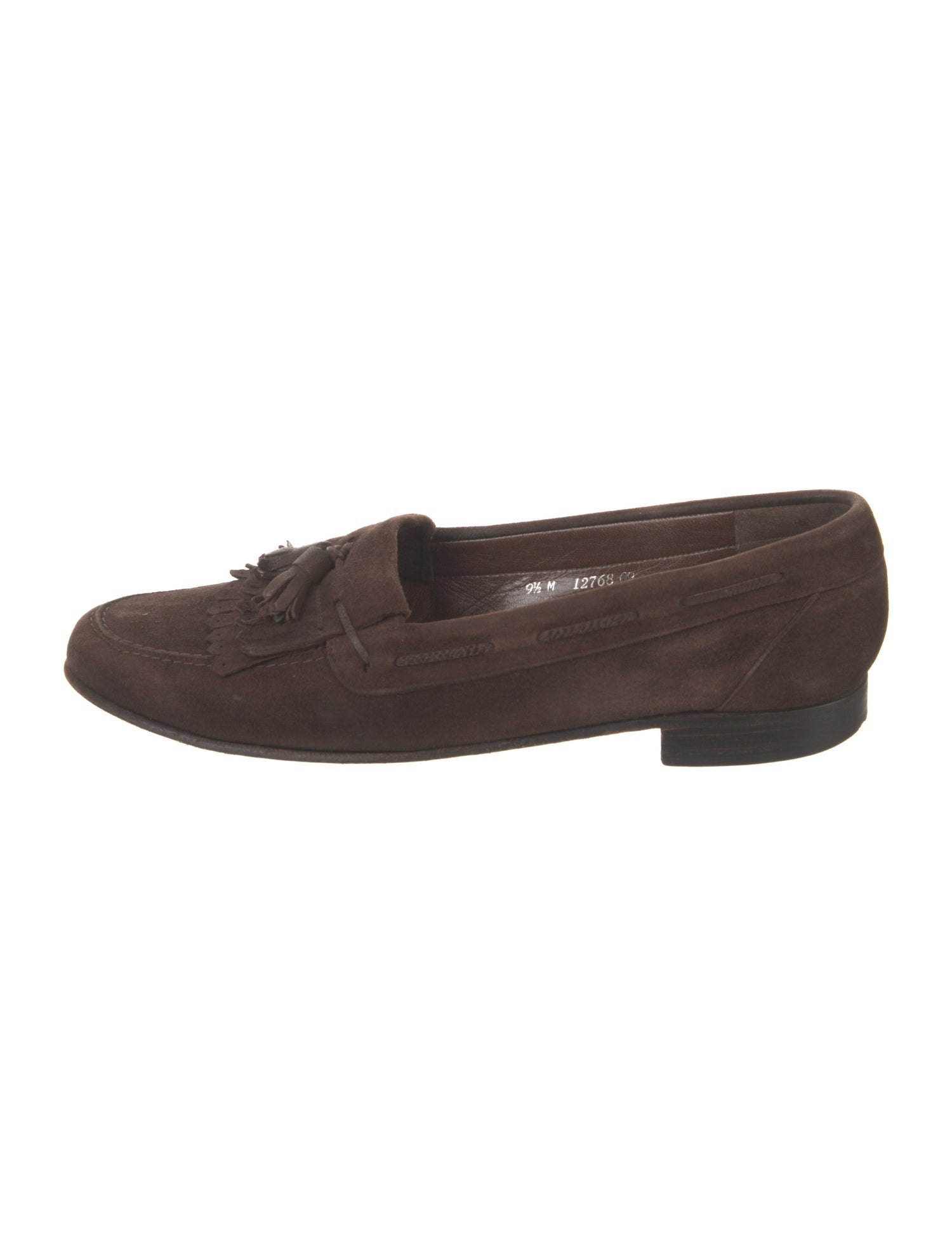Bally Suede Fringe Trim Accent Dress Loafers
