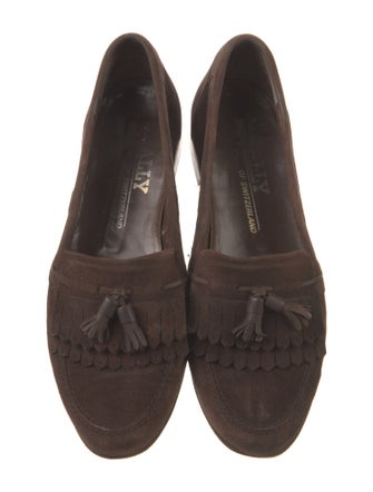 Bally Suede Fringe Trim Accent Dress Loafers