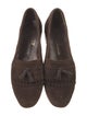 Bally Suede Fringe Trim Accent Dress Loafers