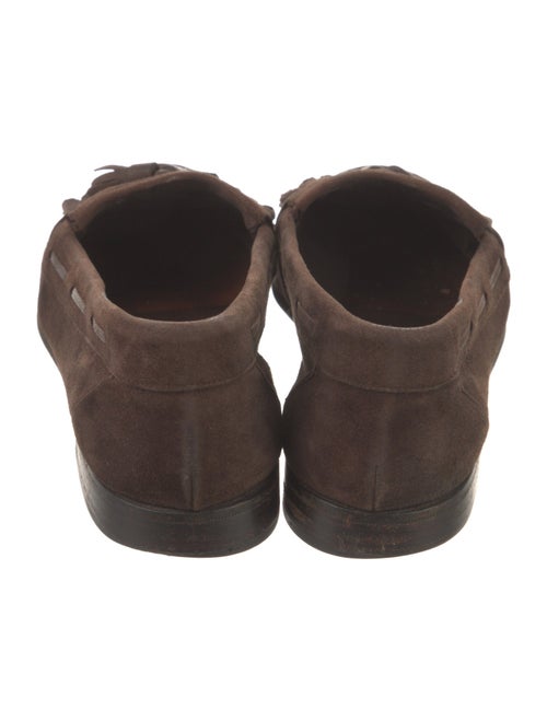 Bally Suede Fringe Trim Accent Dress Loafers