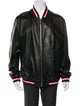 Bally Lamb Leather Striped Bomber Jacket
