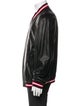 Bally Lamb Leather Striped Bomber Jacket