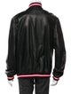 Bally Lamb Leather Striped Bomber Jacket