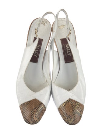 Bally Leather Animal Print Slingback Pumps