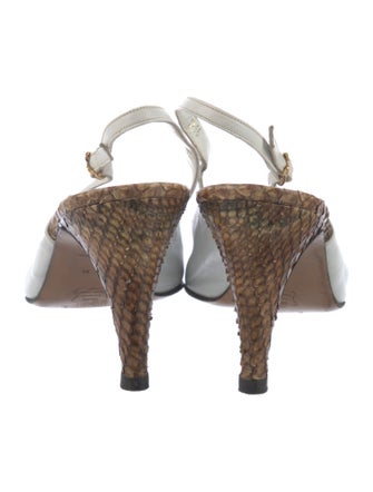 Bally Leather Animal Print Slingback Pumps