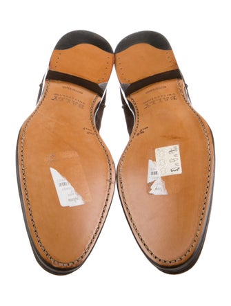 Bally Suede Grosgrain Trim Loafers