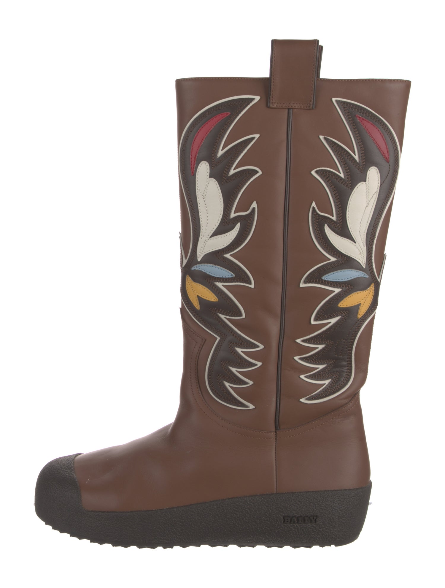 Bally Leather Patterned Rain Boots