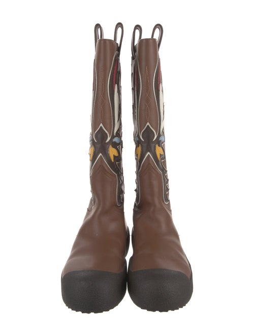 Bally Leather Patterned Rain Boots