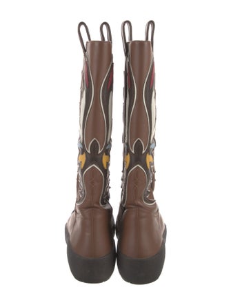 Bally Leather Patterned Rain Boots