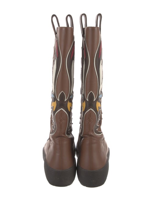 Bally Leather Patterned Rain Boots