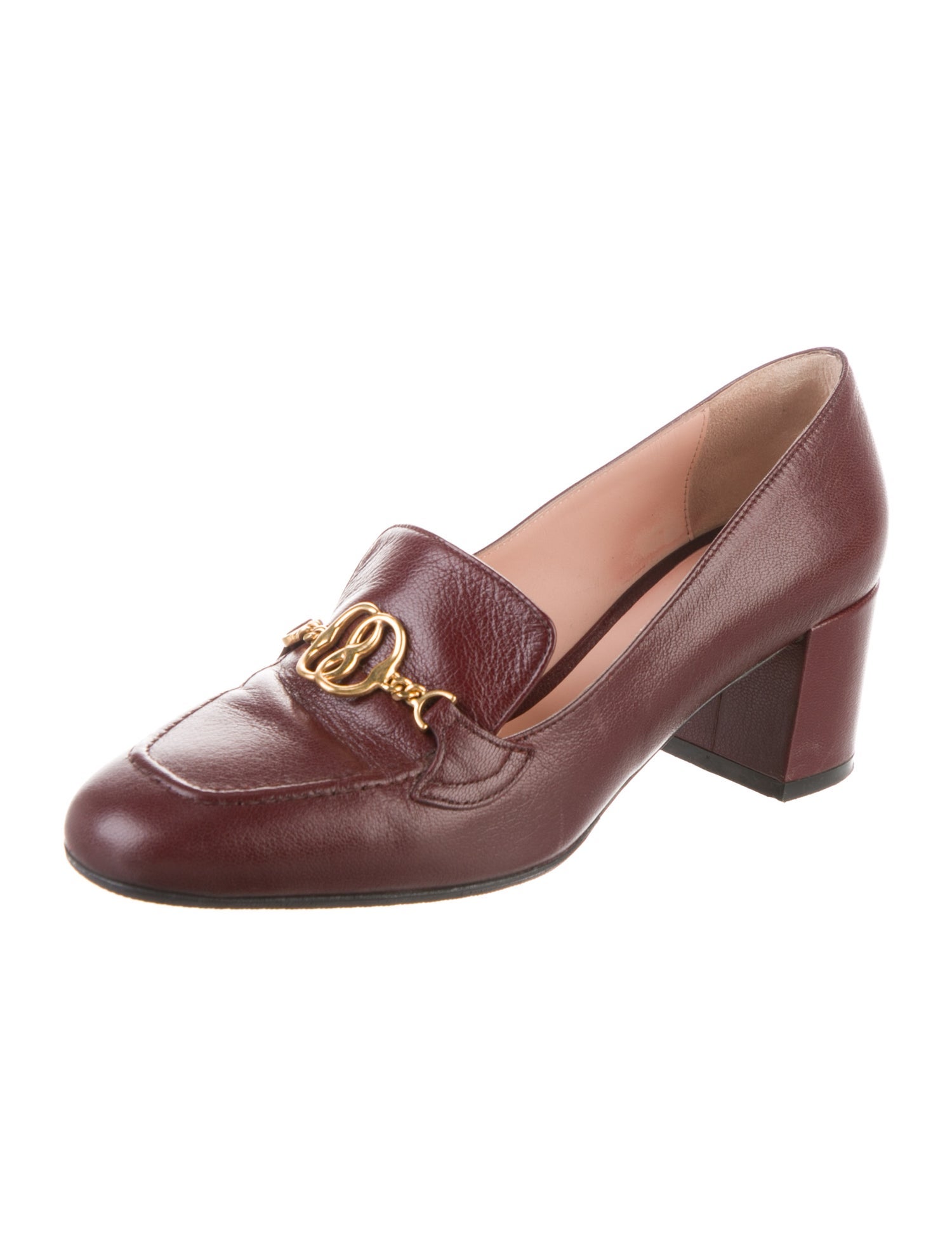 Bally Leather Chain-Link Accents Pumps