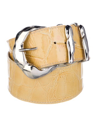 Bally Wide Embossed Leather Belt