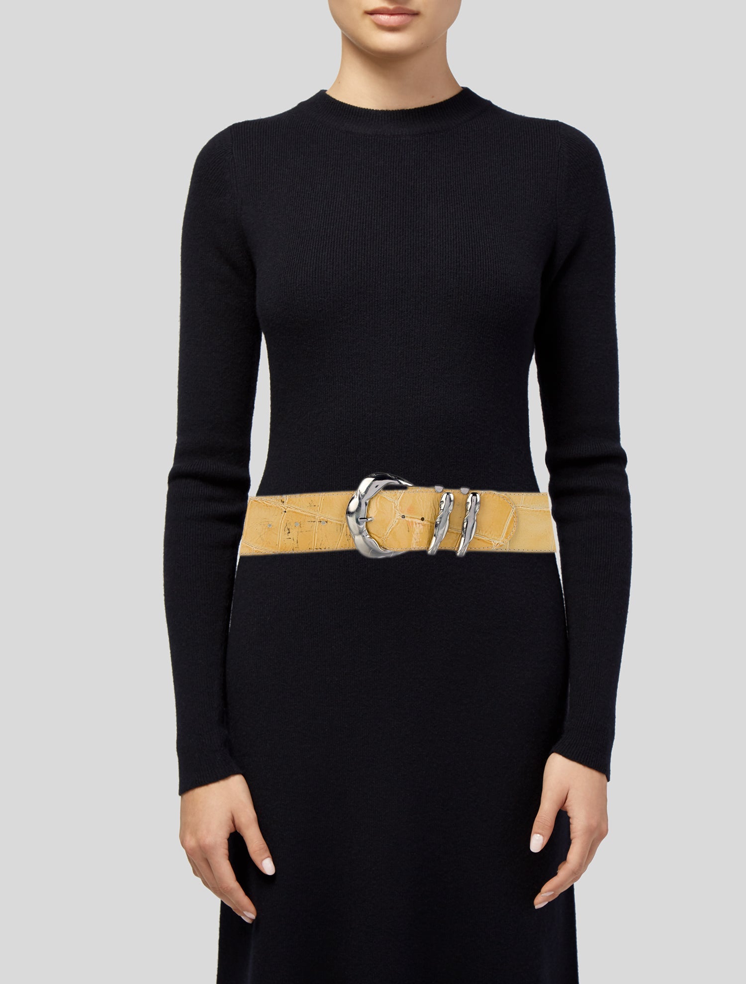 Bally Wide Embossed Leather Belt