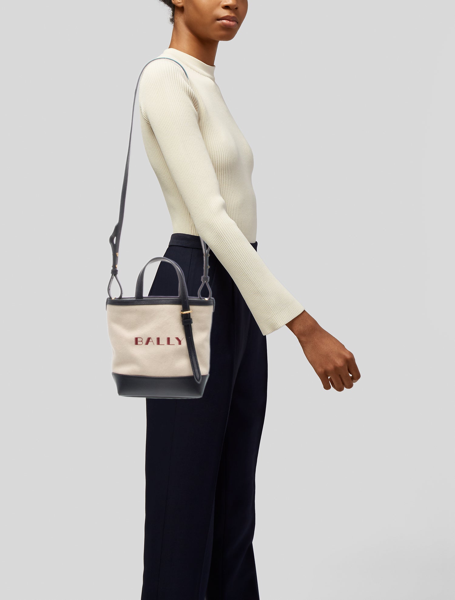 Bally Canvas Top Handle Bag