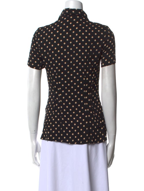 Bally Polka Dot Print Short Sleeve Button-Up Top