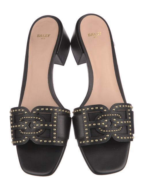 Bally Leather Studded Accents Slides