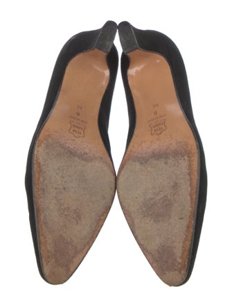 Bally Suede Embroidered Accent Pumps