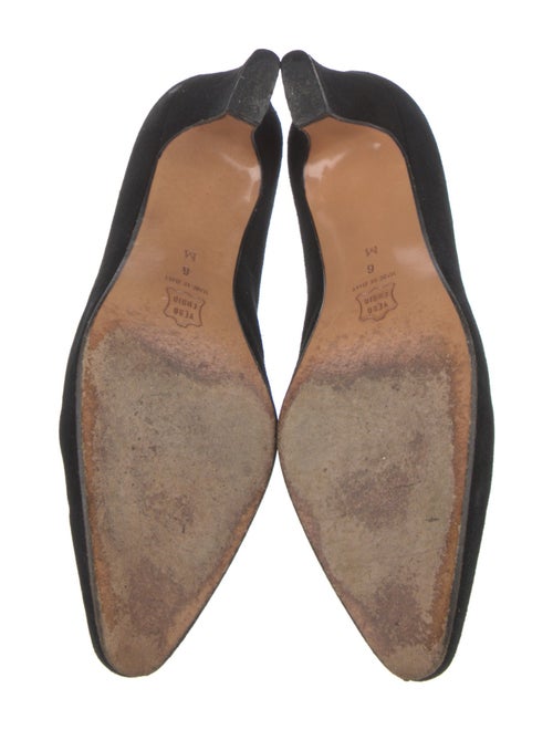 Bally Suede Embroidered Accent Pumps