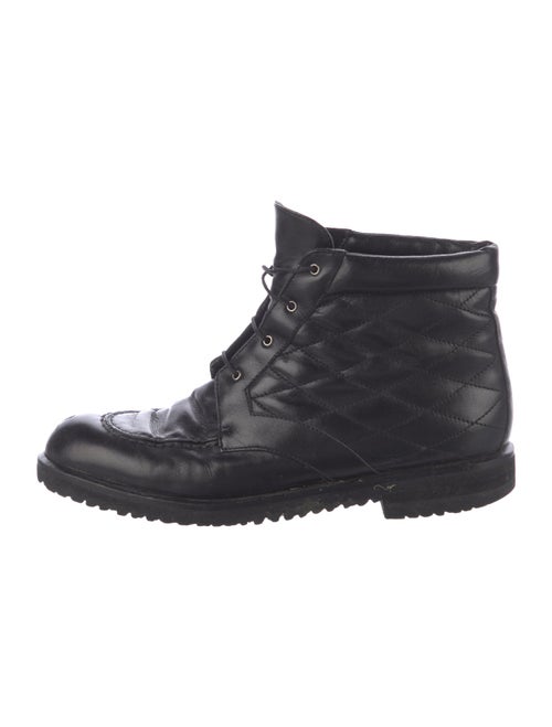 Bally Leather Patterned Combat Boots