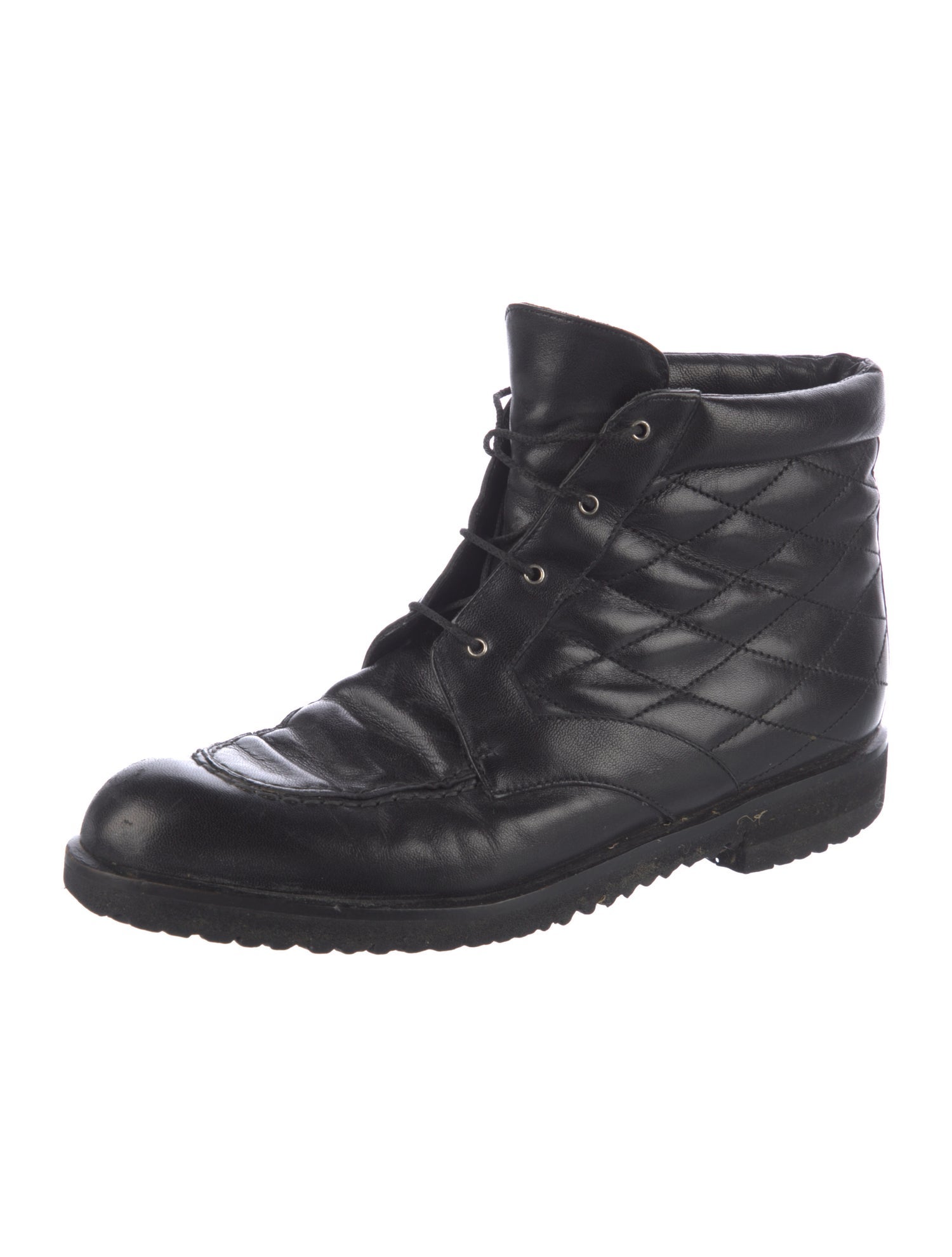 Bally Leather Patterned Combat Boots
