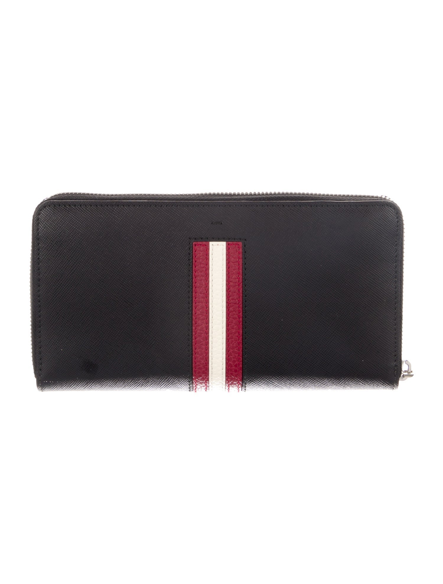 Bally Leather Striped Continental Wallet