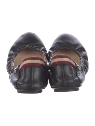Bally Leather Printed Ballet Flats