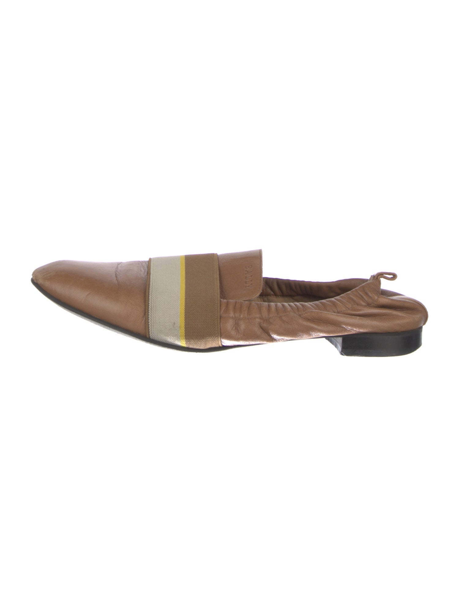 Bally Leather Colorblock Pattern Slingback Flats