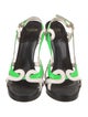 Bally Leather Colorblock Pattern Slingback Sandals
