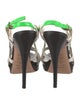 Bally Leather Colorblock Pattern Slingback Sandals